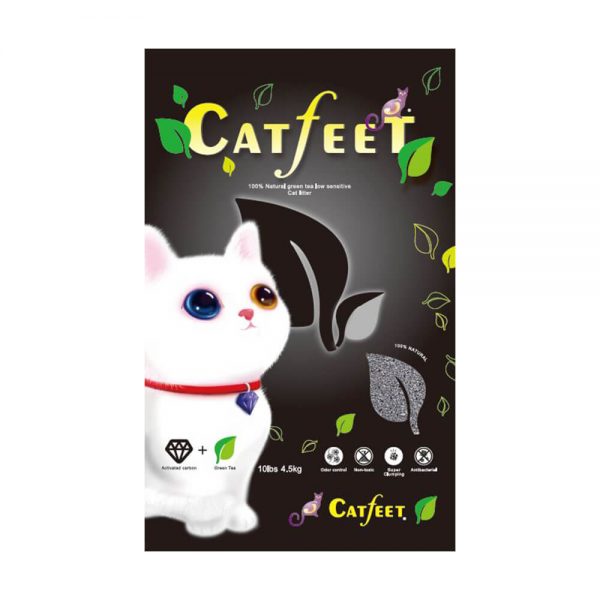 CatFeet黑鑽貓砂10lb(活性碳+綠茶)