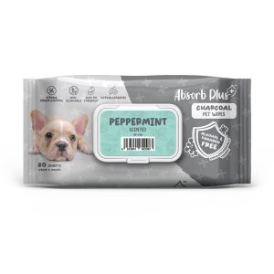 Absorb Plus 寵物活性碳濕紙巾(薄荷香)80入