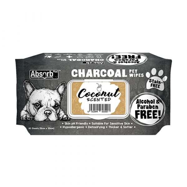 Absorb Plus 寵物活性碳濕紙巾(椰子香)80入