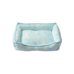 DF夏日涼感透氣方形床Ｍ【花園鰻藍】